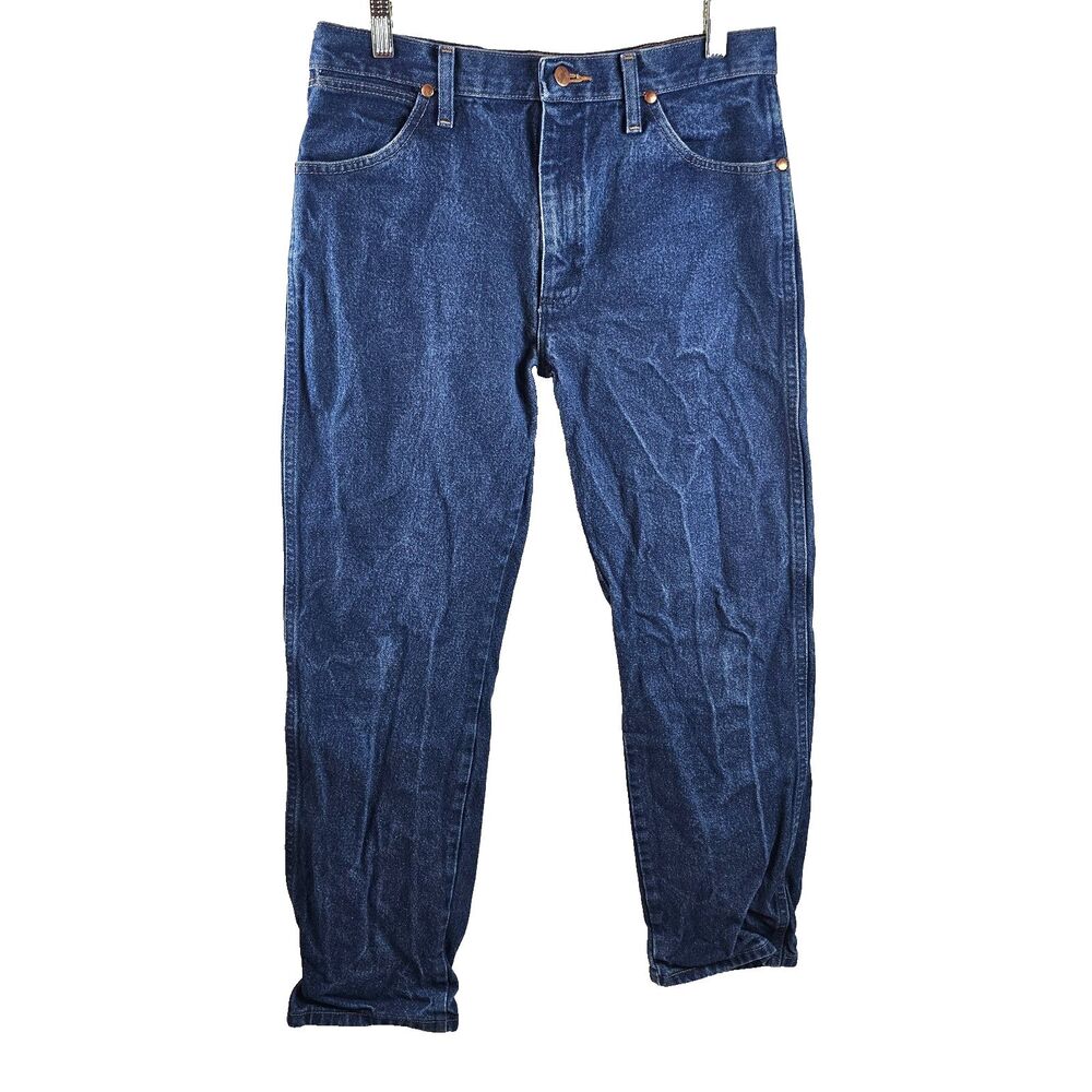 Wrangler Jeans Men 32x30 Blue Cowboy Cut Original Fit Western Denim 13MWZ